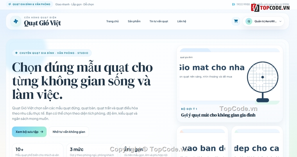 website đẹp,bán quạt,web bán quạt